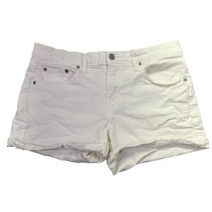 GAP Denim White Cuffed Hem Jean Shorts Casual Everyday 27 Fits 31" Grunge Boho